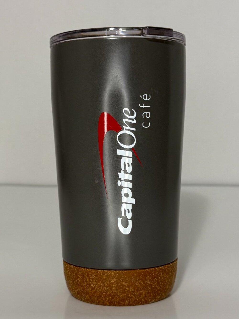 Capital One Cafe Stainless Steel Tumbler Black Insulated Cup w Lid